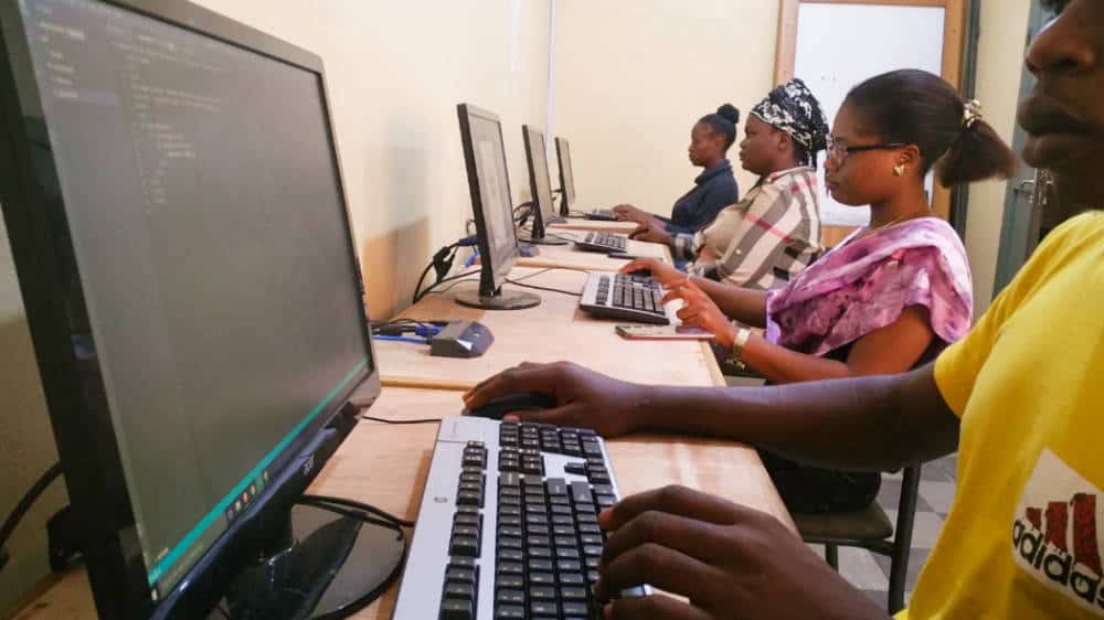Buea Institute of Technology National Diploma Students in the computer lab
