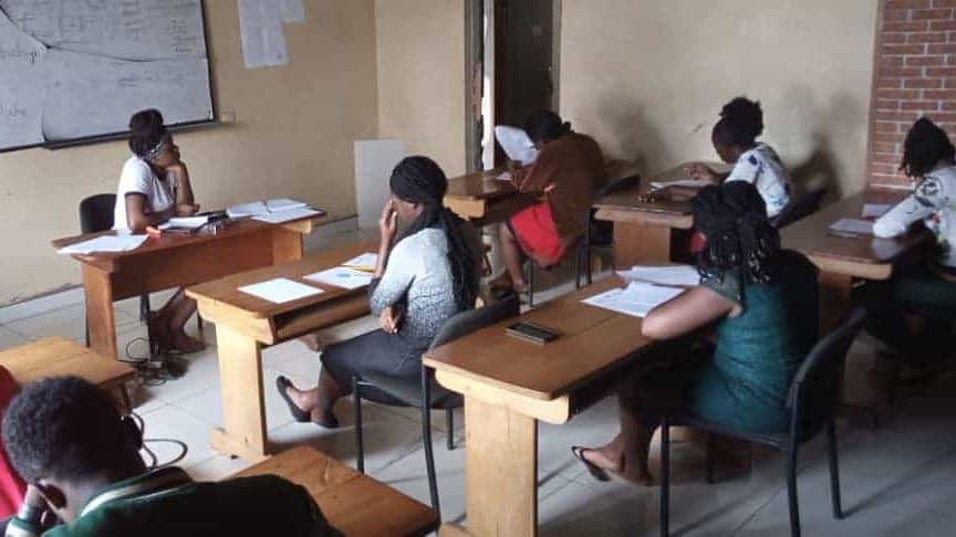 BIT (Buea Institute of Technology) National Diploma students taking their end of Semester exams.