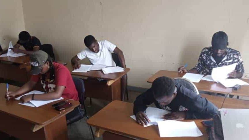 BIT (Buea Institute of Technology) Certificate students taking their end of Semester exams.